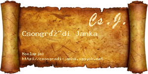 Csongrádi Janka névjegykártya